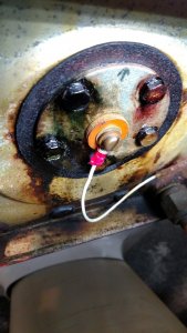 Close Up Leaking Fuel Sender Gasket